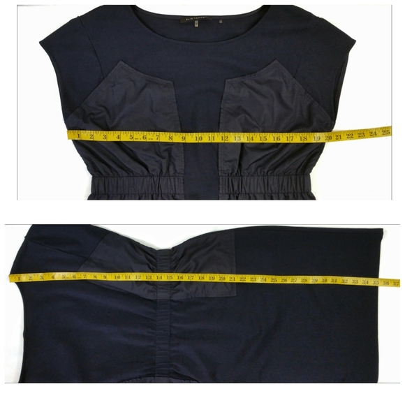 Elie Tahari Large Navy Comfortable Dress (B) - Picture 6 of 7